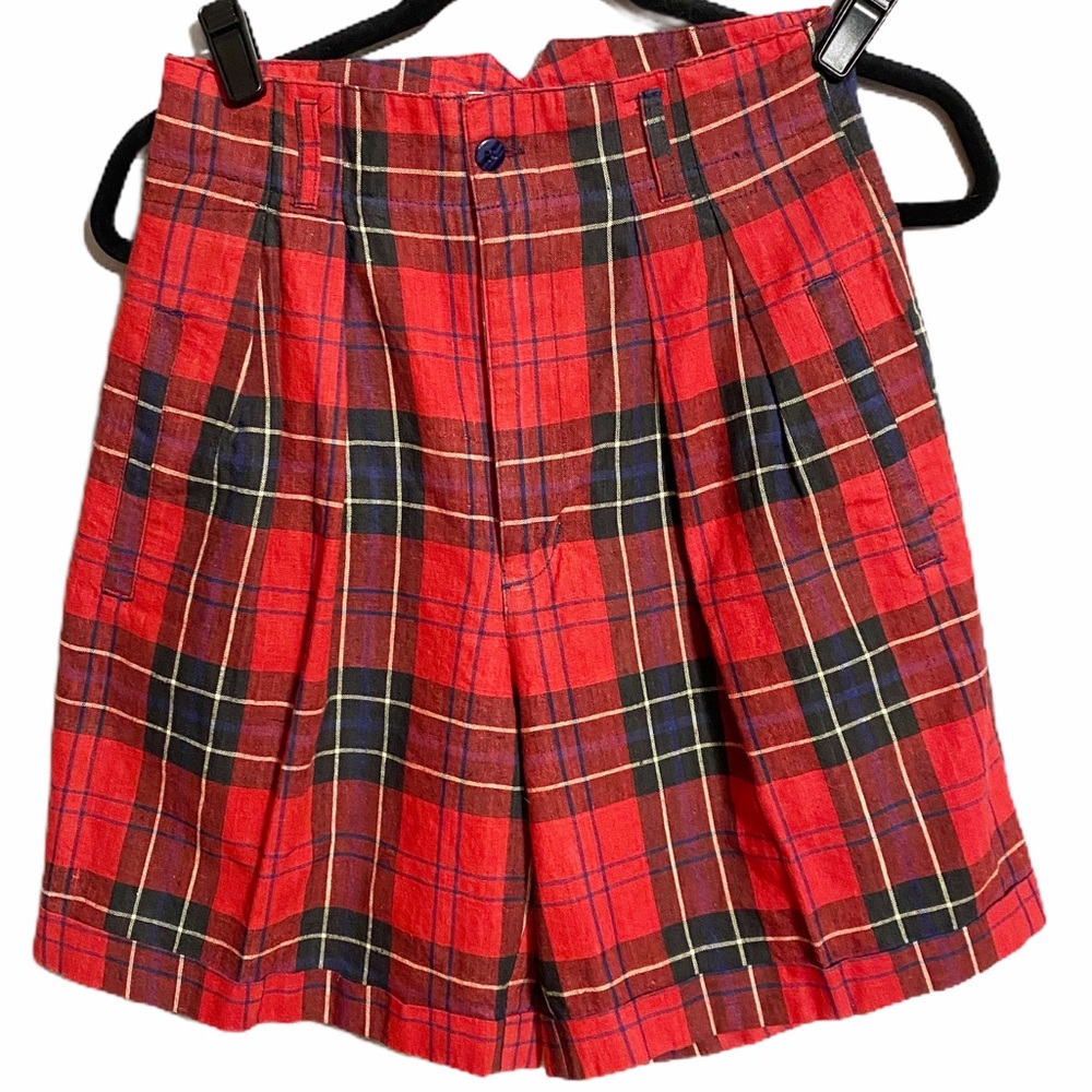 Vintage J.J. Fargo Plaid Hi-Rise Bermuda Shorts